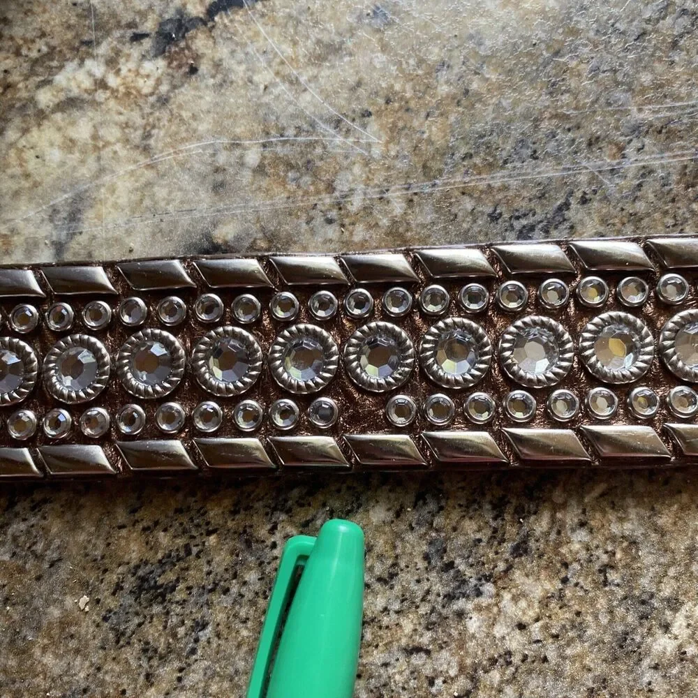 Women's Belt Size M Italian Leather Belt 32 X 1.5 in Rhinestone and Studded Belt